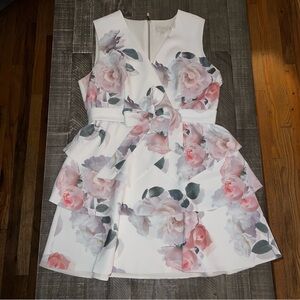 Beautiful Ted Baker Floral Print Fit & Flare Dress